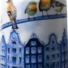 Heinen Delfts Blauw vaas melkbus keramiek grachtenpanden 19x30cm delfts blauw