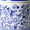 Heinen Delfts Blauw voorraadpot keramiek bloemen 11x12cm delfts blauw