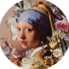 Heinen Delfts Blauw wandbord keramiek meisje met de parel 31cm delfts blauw