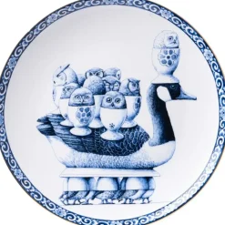 Heinen Delfts Blauw wandbord keramiek redmer hoekstra eend 26.5cm delfts blauw