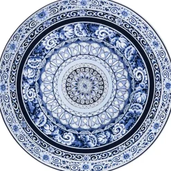 Heinen Delfts Blauw wandbord keramiek delftse mandala 42cm delfts blauw