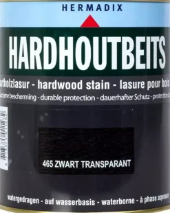 Hermadix hardhoutbeits zijdeglans 750 ml zwart transparant (465)