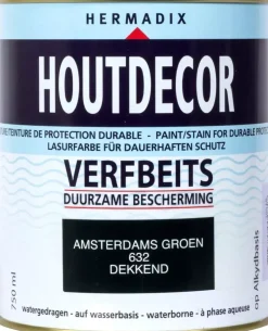 Hermadix houtdecor zijdeglans 750 ml amsterdams groen (632) dekkend
