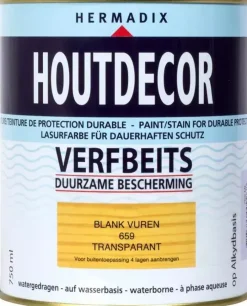 Hermadix houtdecor zijdeglans 750 ml blank vuren (659) transparant