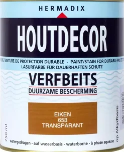 Hermadix houtdecor zijdeglans 750 ml eiken (653) transparant