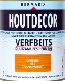 Hermadix houtdecor zijdeglans 750 ml grenen (652) transparant