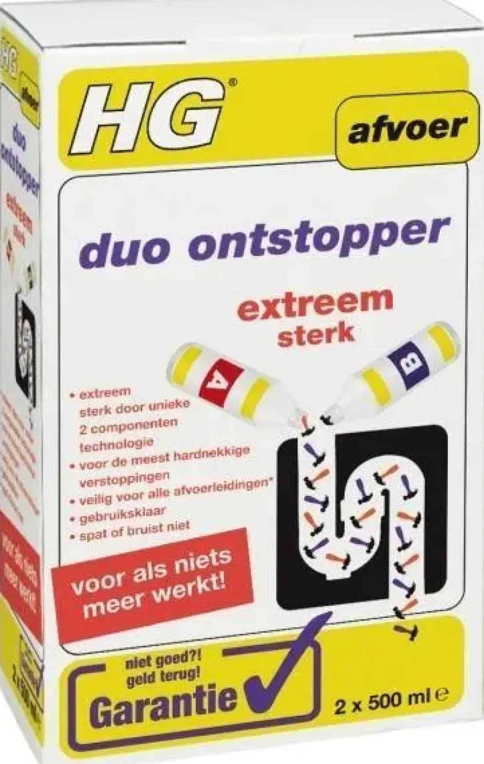 Hg duo ontstopper 2x 0.5l