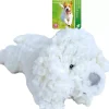 Hondenspeelgoed pluche hond wit, 34 cm zonder geluid.