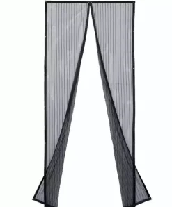 Horgordijn zwart 210x99 cm magnetische sluiting