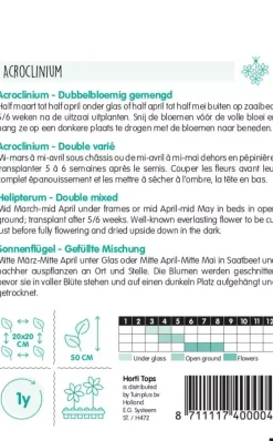 Horti tops zaden Acroclinium dubbelbloemig gemengd