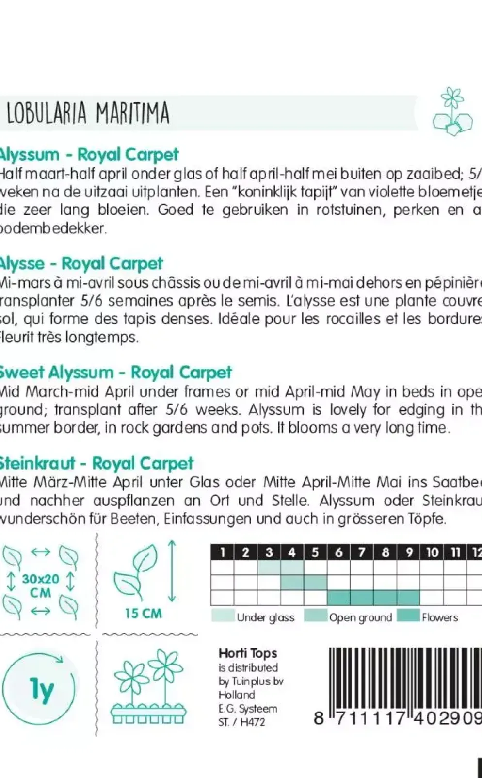 Horti tops zaden alyssum royal carpet