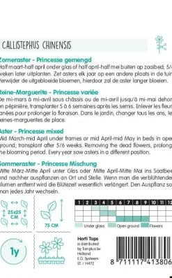Horti tops zaden Callistephus, Zomeraster Princesse gemengd