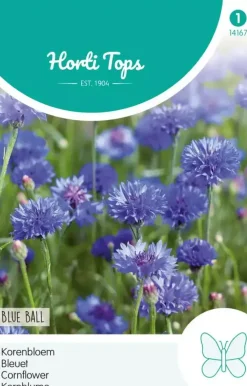 Horti tops zaden centaurea, korenbloem blue ball