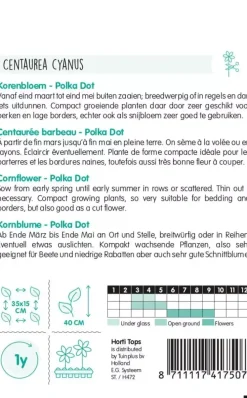 Horti tops zaden centaurea, korenbloem polka dot gemengd