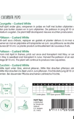 Horti tops zaden Courgette Custard White