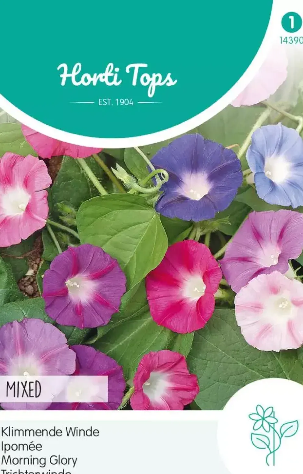 Horti tops zaden ipomoea, klimmende winde gemengd