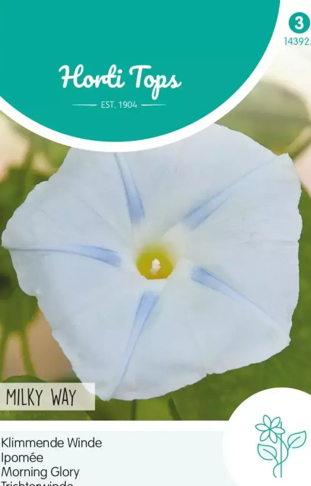 Horti tops zaden ipomoea, klimmende winde milky way