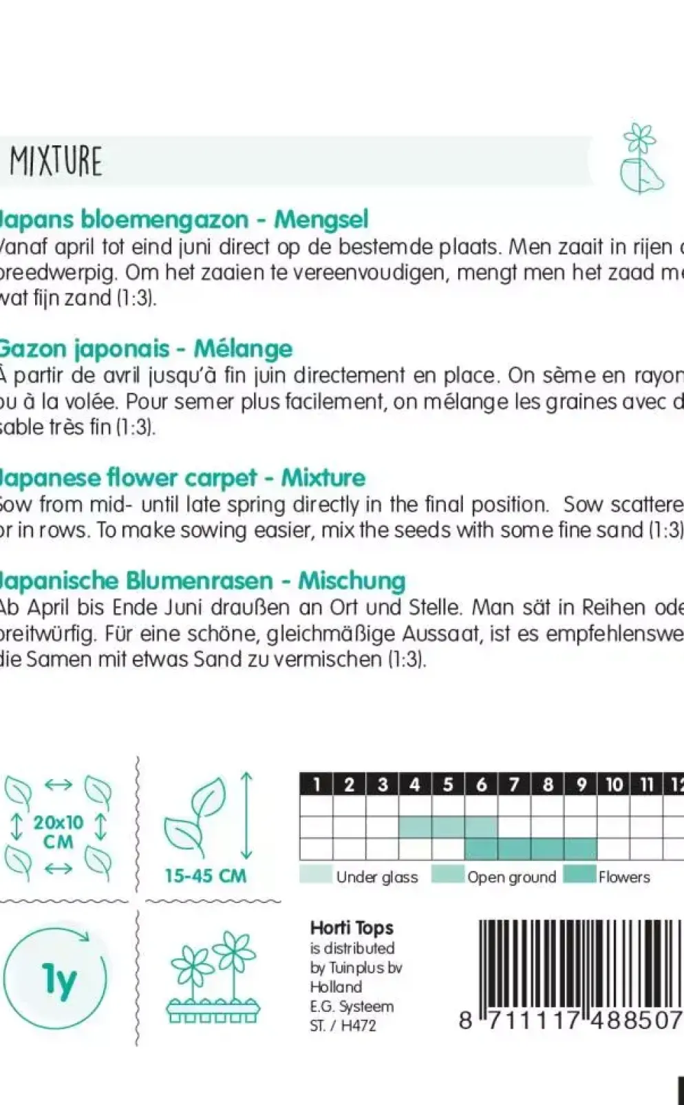 Horti tops zaden japans bloemengazon