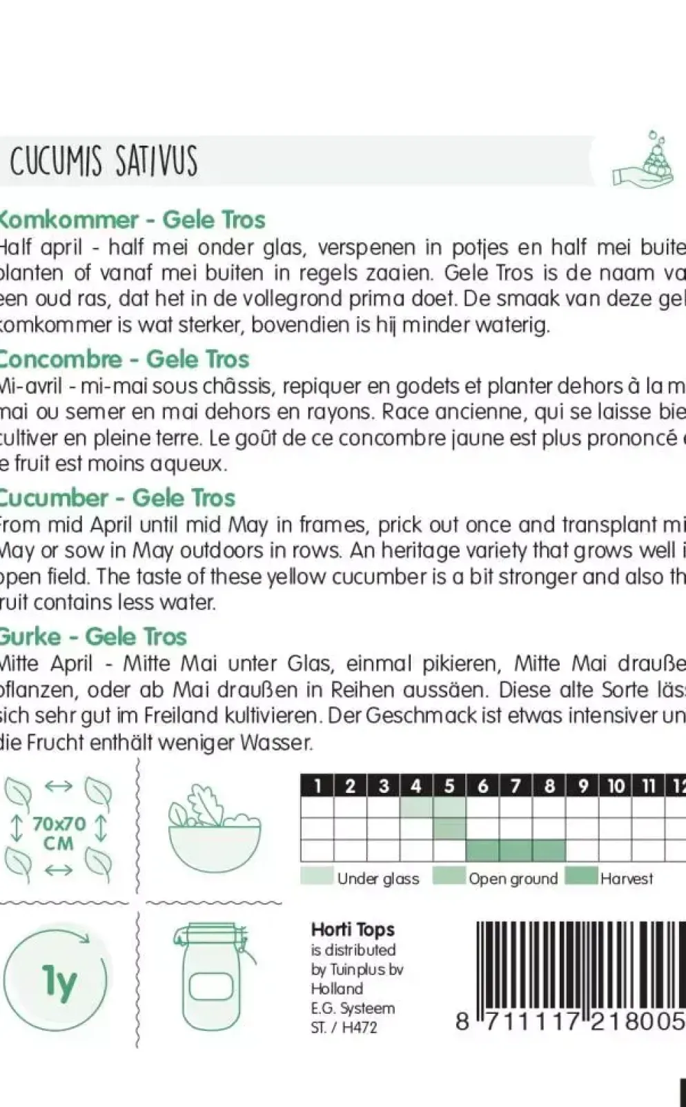 Horti tops zaden Komkommer Gele Tros