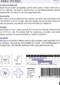 Horti tops zaden komkommerkruid borage