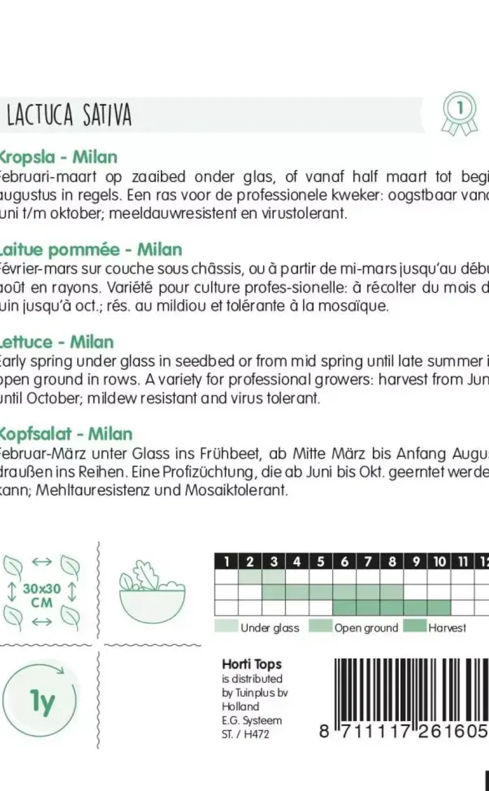 Horti tops zaden kropsla milan