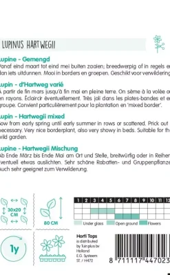 Horti tops zaden lupine, lupine gemengd