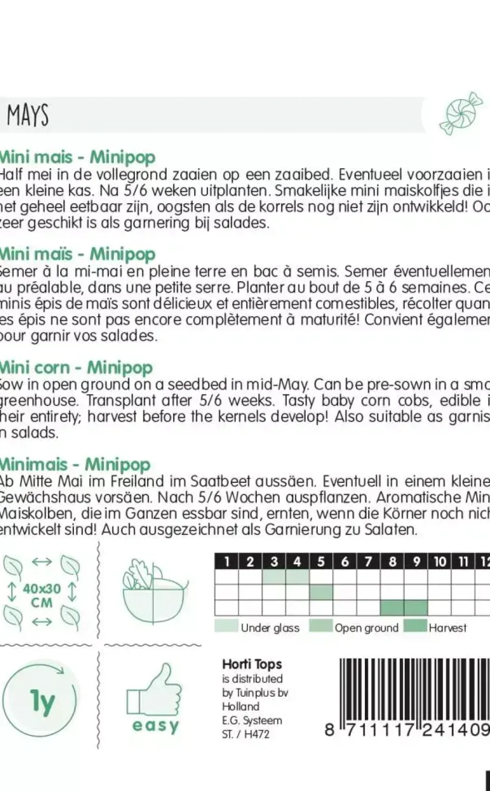 Horti tops zaden Minimais Minipop F1