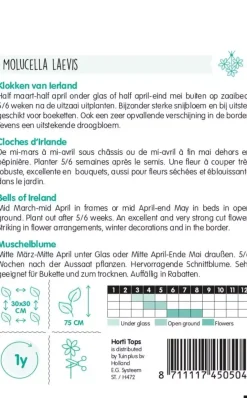 Horti tops zaden moluccella, klokken van ierland