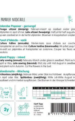 Horti tops zaden papaver, ijslandse papaver gemengd