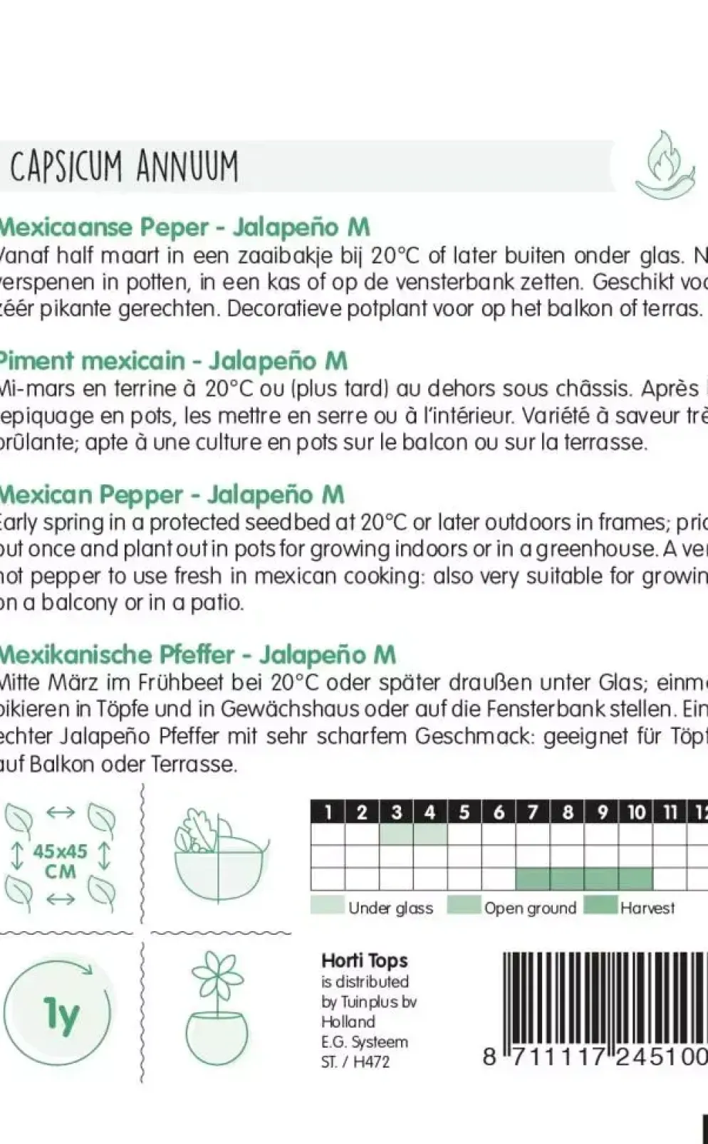 Horti tops zaden peper jalapeño mexicaanse