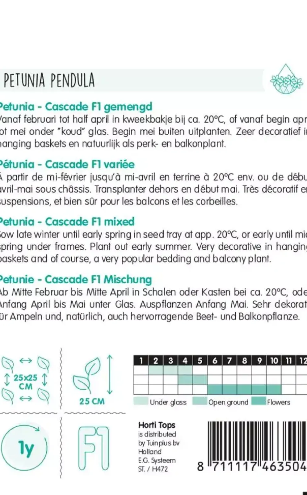 Horti tops zaden petunia cascade