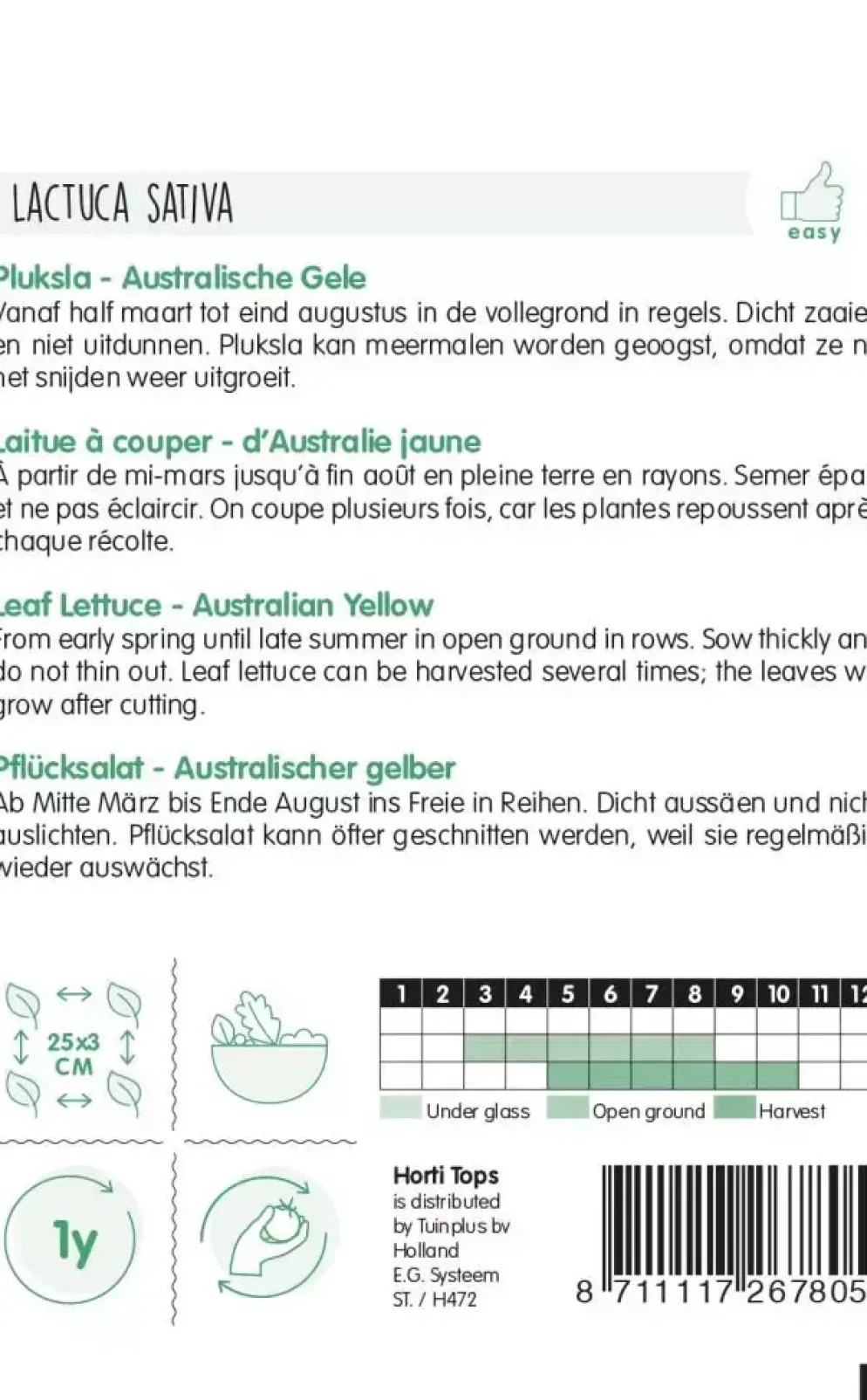 Horti tops zaden pluksla australische gele