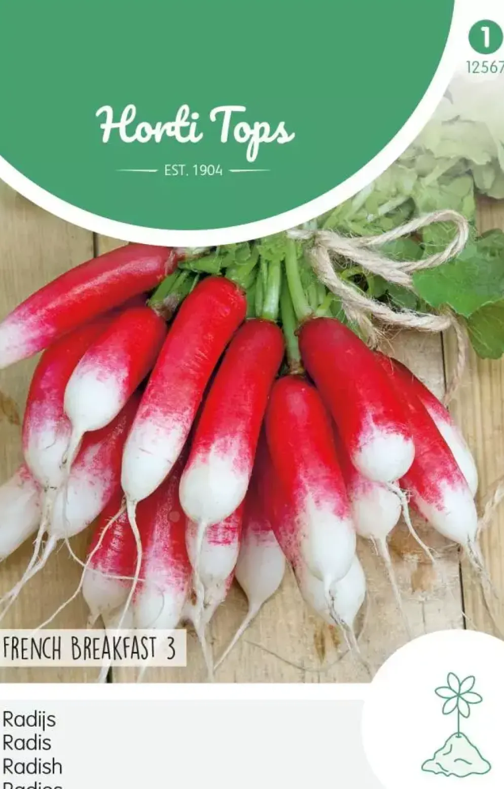 Horti tops zaden radijs halflang rode groot wit