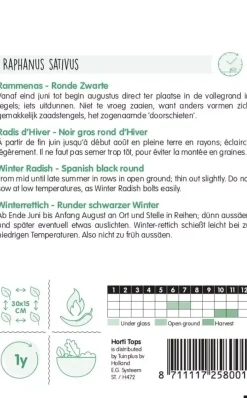 Horti tops zaden rammenas ronde zwarte
