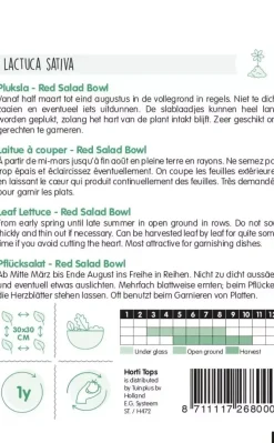 Horti tops zaden red salad bowl - rode eikenblads