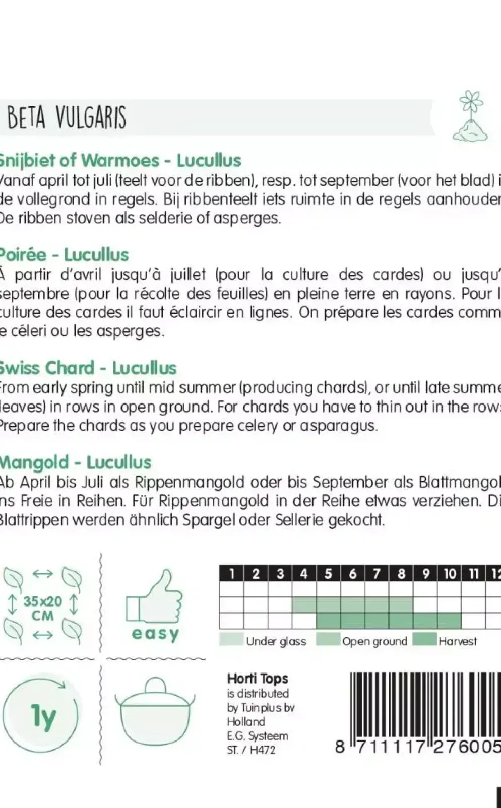 Horti tops zaden snijbiet lucullus