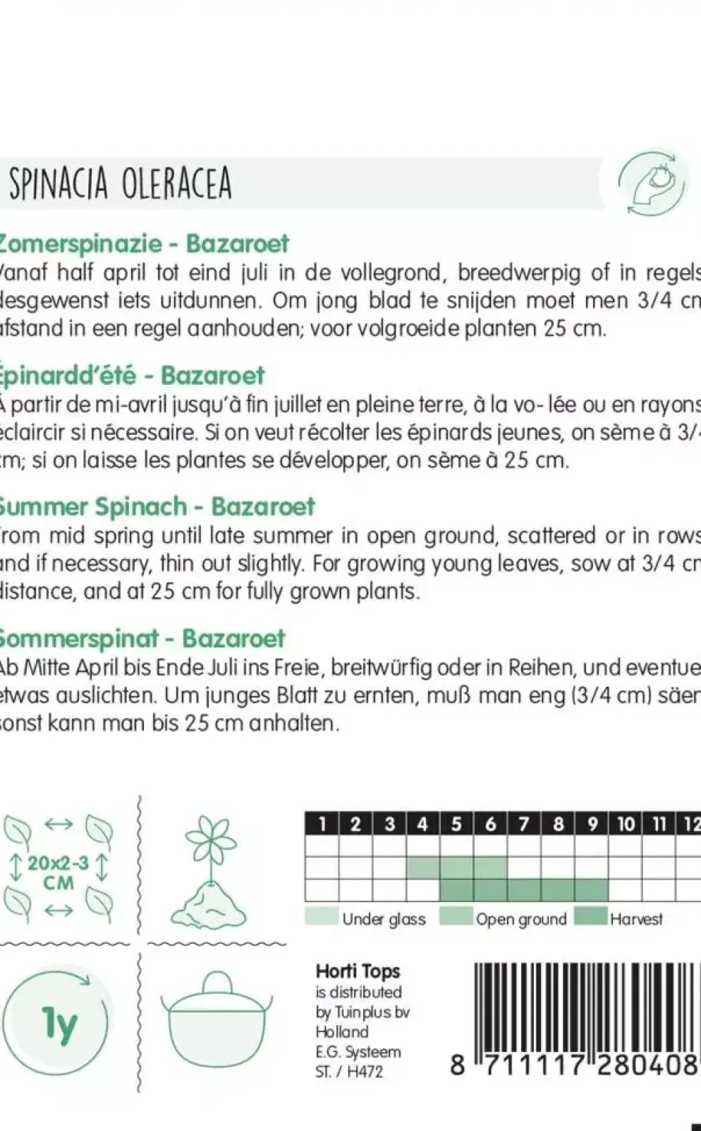 Horti tops zaden spinazie bazaroet wolfres