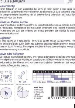 Horti tops zaden stevia, suikerplantje of honingkruid