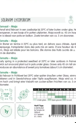 Horti tops zaden tomaten maja -balkontomaat