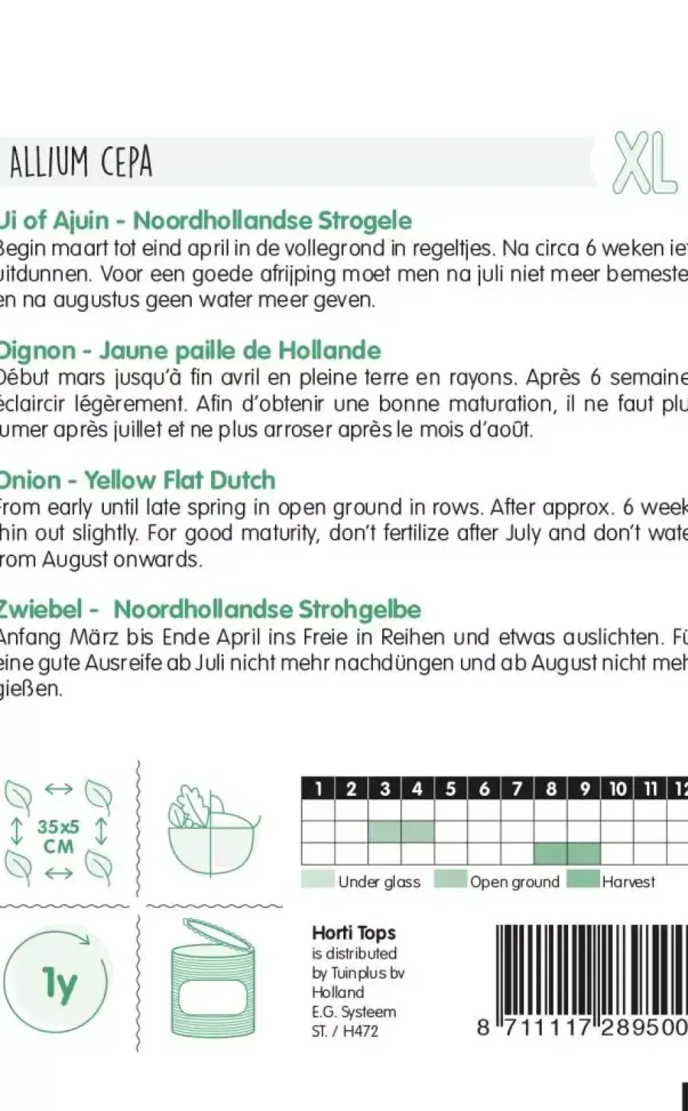 Horti tops zaden uien noordhollandse strogele