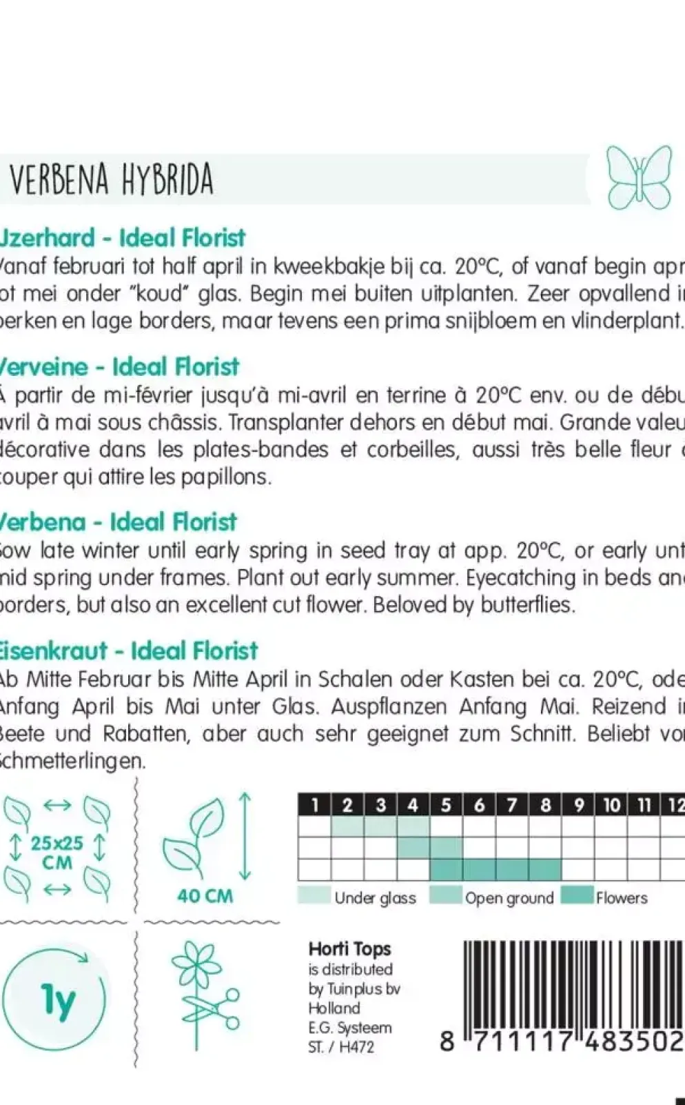 Horti tops zaden verbena, ijzerhard ideal florist gemengd