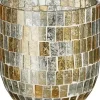 House of Seasons theelichthouder glas mozaik 9.5x9.5cm transparant