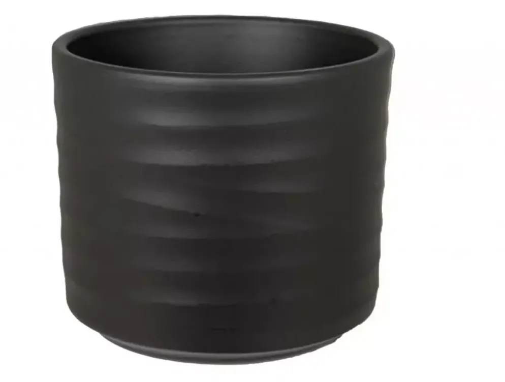 HS Potterie Berlin bloempot keramiek 16.5x14.5cm antraciet