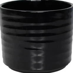 HS Potterie Berlin bloempot keramiek 12.5x11cm zwart