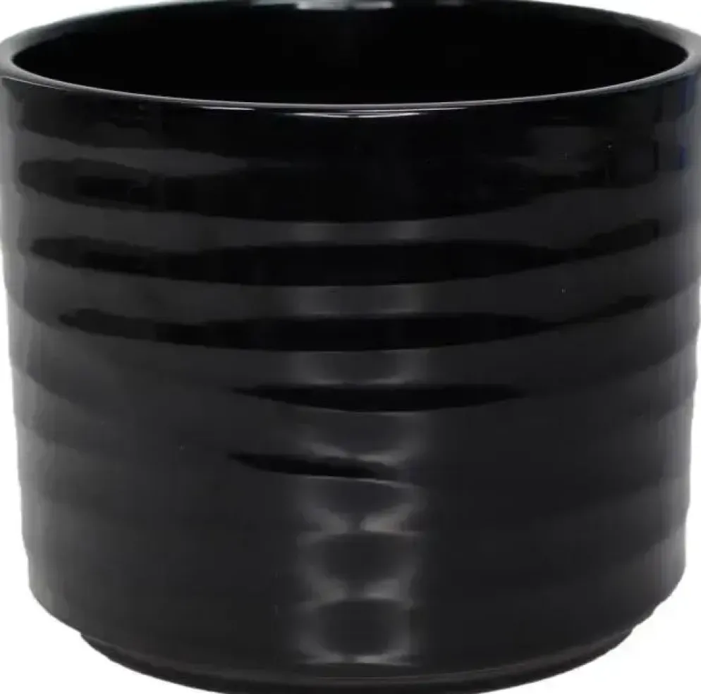 HS Potterie Berlin bloempot keramiek 12.5x11cm zwart