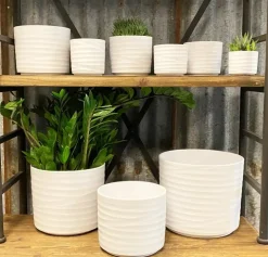 HS Potterie Berlin bloempot keramiek 14.5x12cm wit