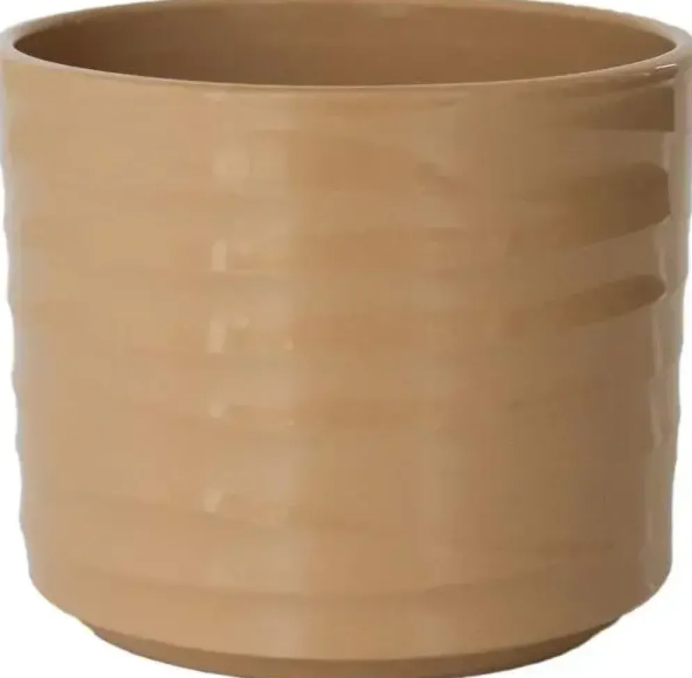HS Potterie Berlin bloempot keramiek 10.5x8.5cm bruin