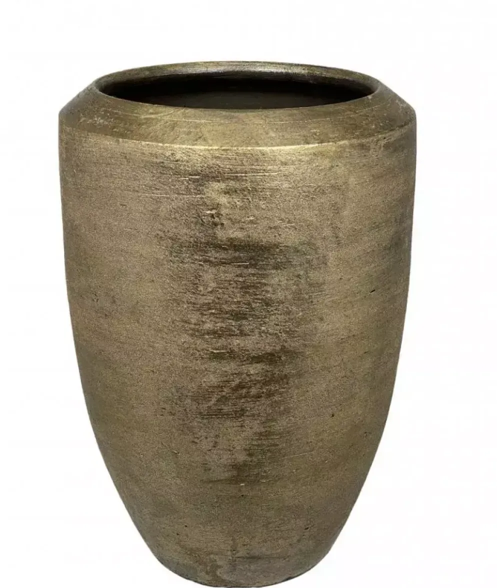 HS Potterie Kos bloempot keramiek 29x50cm goud