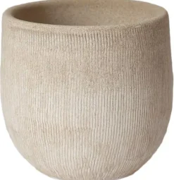HS Potterie Miami bloempot keramiek 16x14cm crème