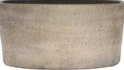 HS Potterie Miami bloempot keramiek 12x12x14cm grijs/bruin